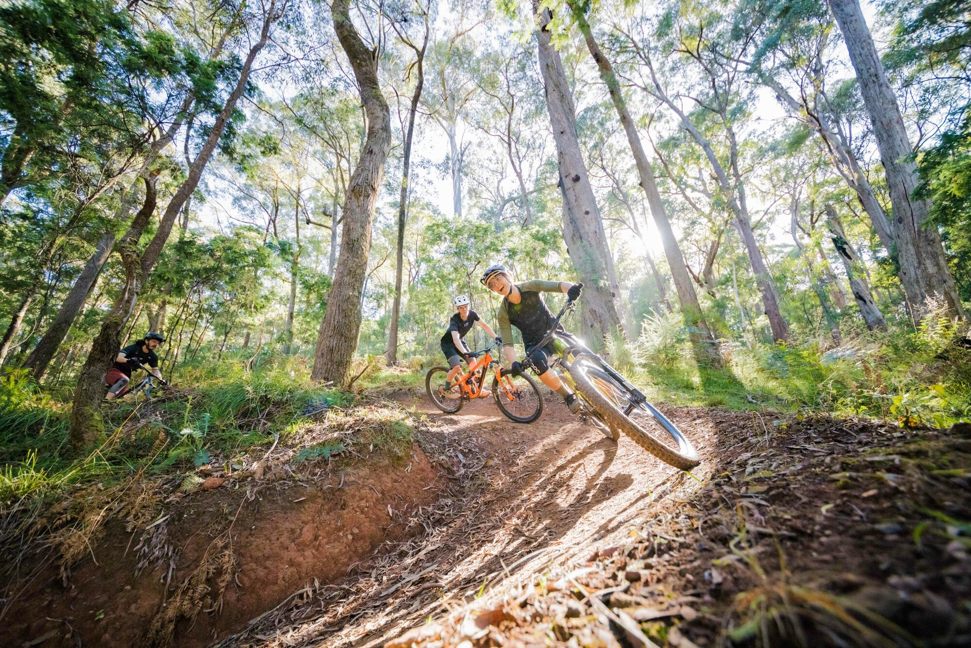 Two cyclists riding the new 56km wilderness Indigo Epic trail