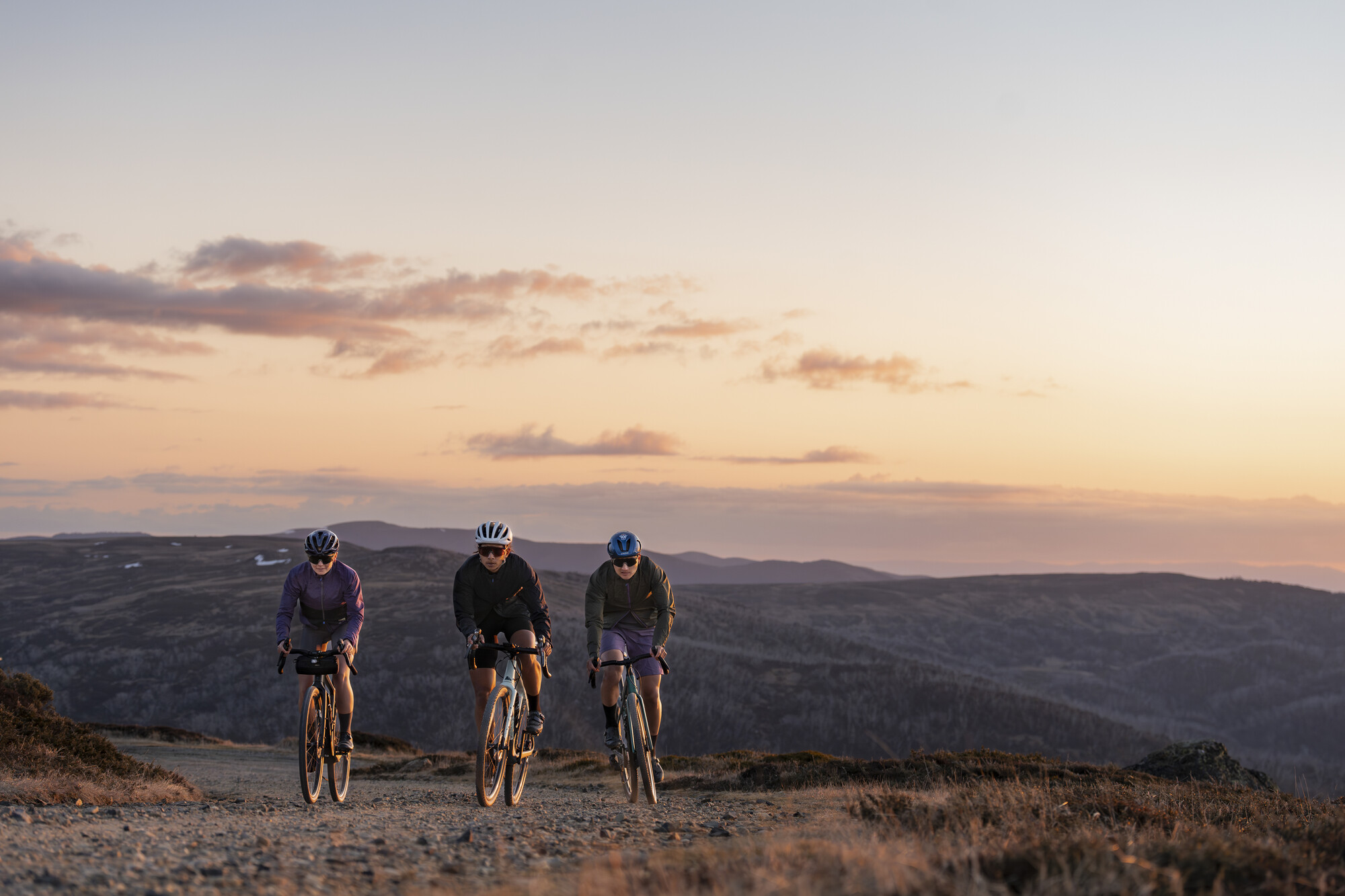 Three Alt_Road gravel cyclists conquering the Forest, Mountains and Lake gravel route